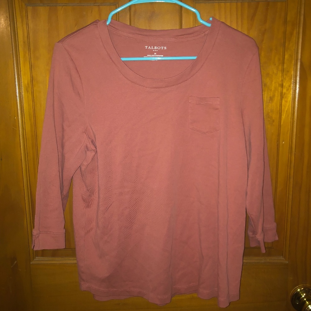 Talbots Maroon Long Sleeve T-shirt, Size medium